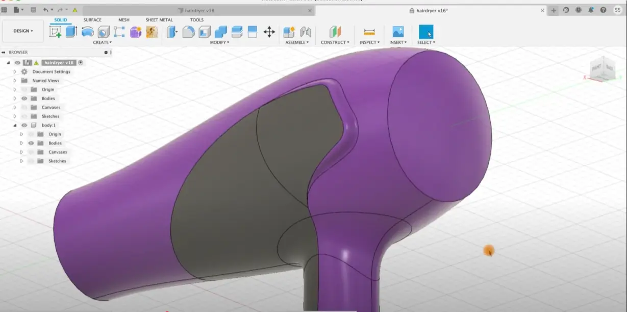Hair dryer in-depth customization_product 3D design