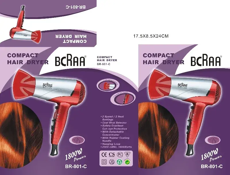 OEM hair dryer_Packaging design and customization