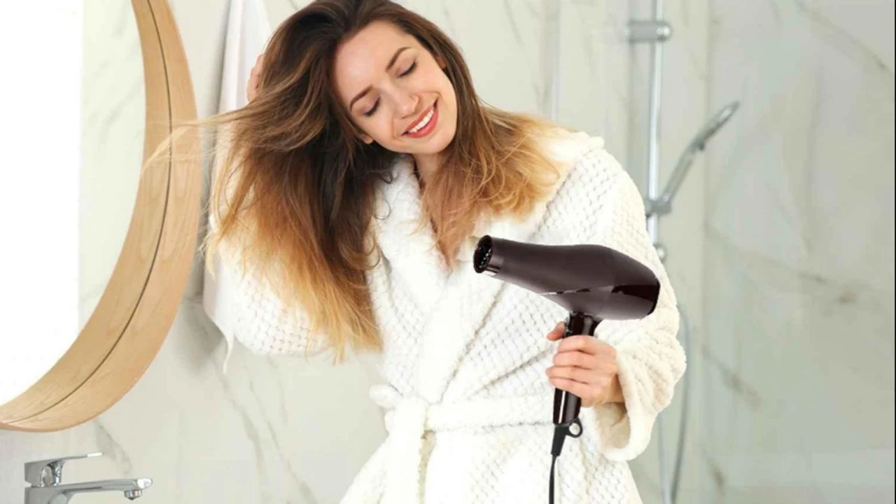 hair dryer home scene